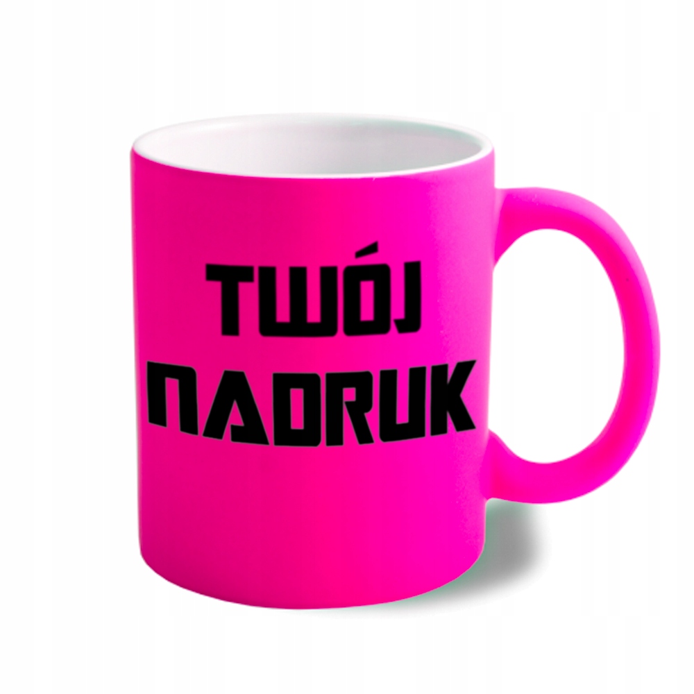 

Kubek Różowy Neonowy Z Twoim Własnym Nadrukiem