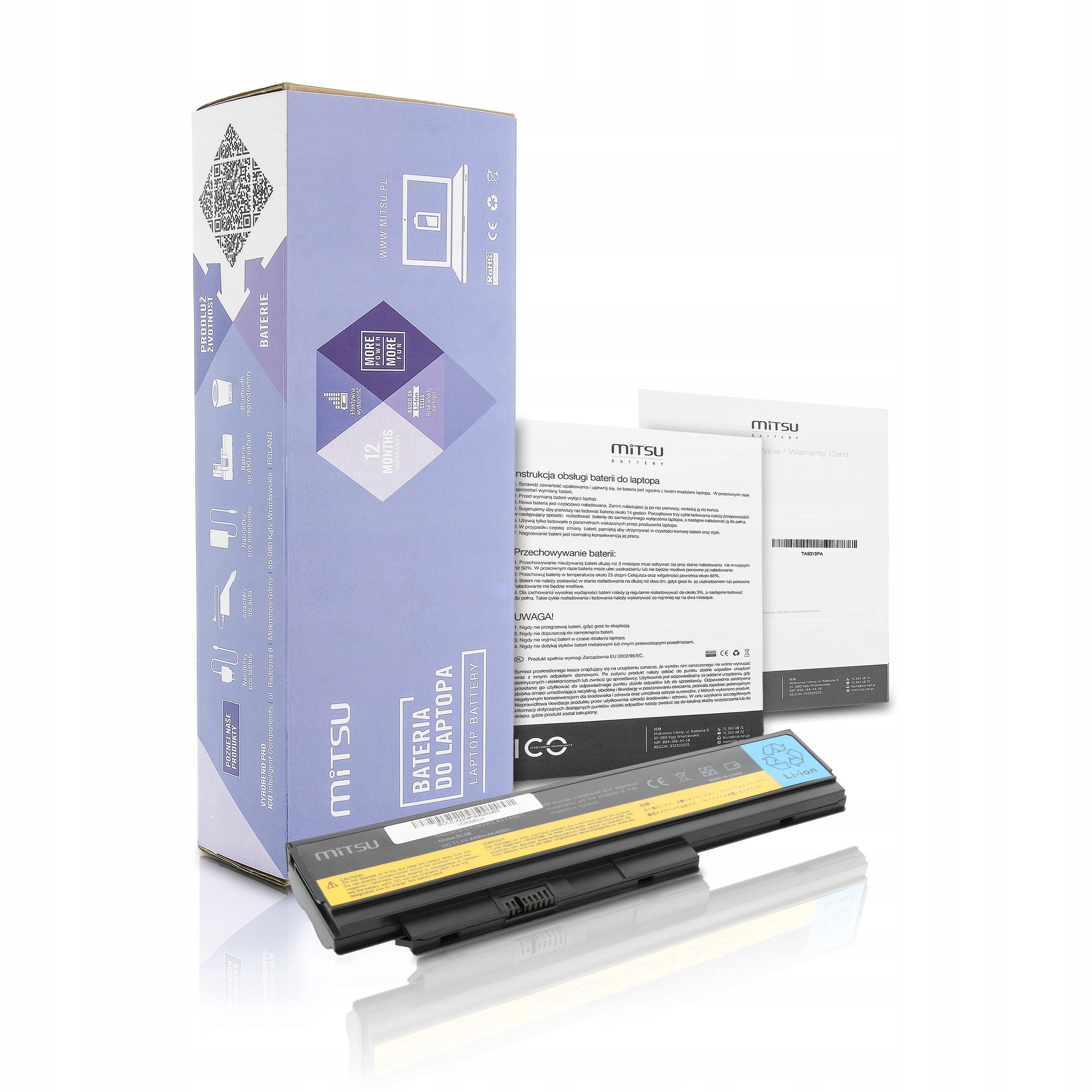 Baterie Mitsu pro Lenovo X220, 4400 mAh