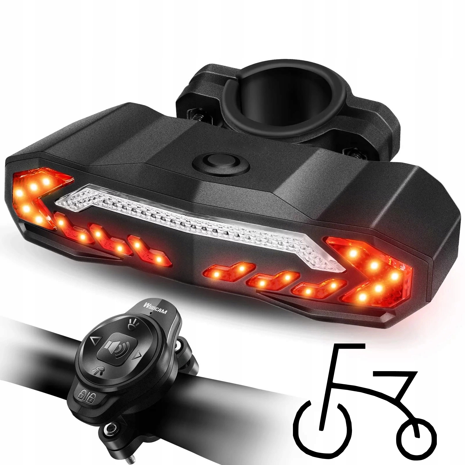 Lampa Rowerowa Przód Tył Led Na Baterie Usb Zestaw