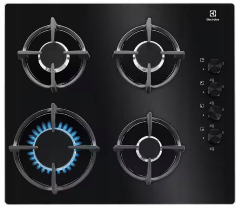 Plynová varná deska Electrolux EGG6407K 4hořáky litinový rošt černý