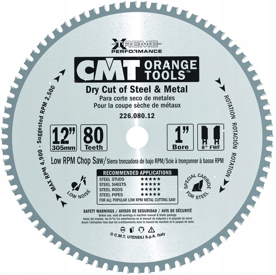 Cmt Pila Hm pro ocel 305x30x80Z Ocel Standard