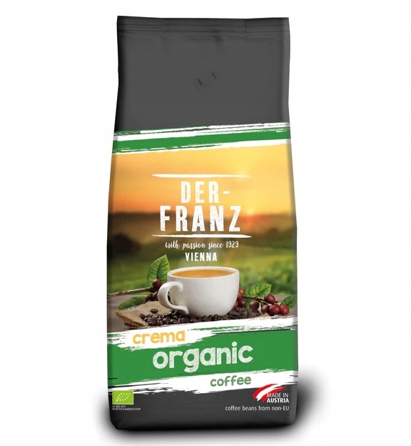 Der-Franz Crema Organic Coffee, mielona, 1000 g