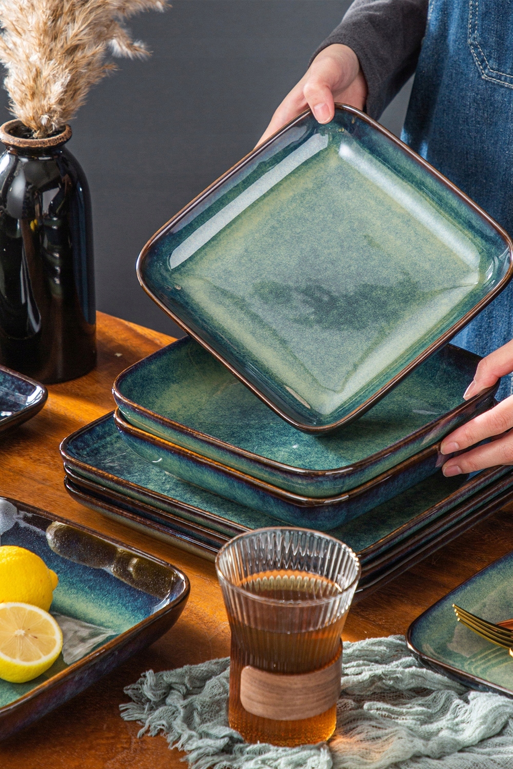 Zastawa Stołowa Dla 4 Osób ZESTAW Obiadowy WYJĄTKOWO PIĘKNE TALERZE Marka Vancasso