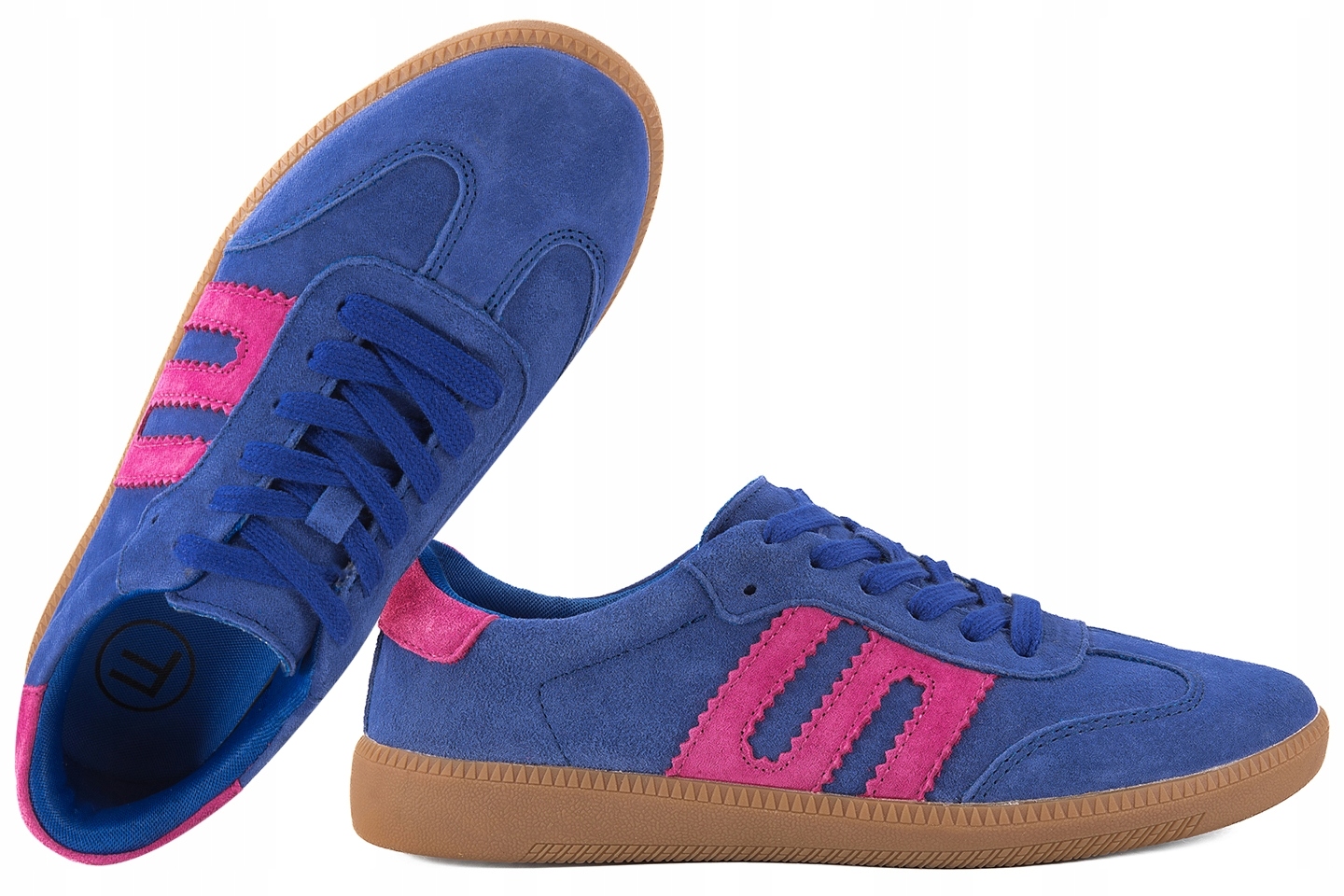 Filippo DP7549 Skórzane Półbuty Sportowe Sneakersy Zamszowe chabrowe 40