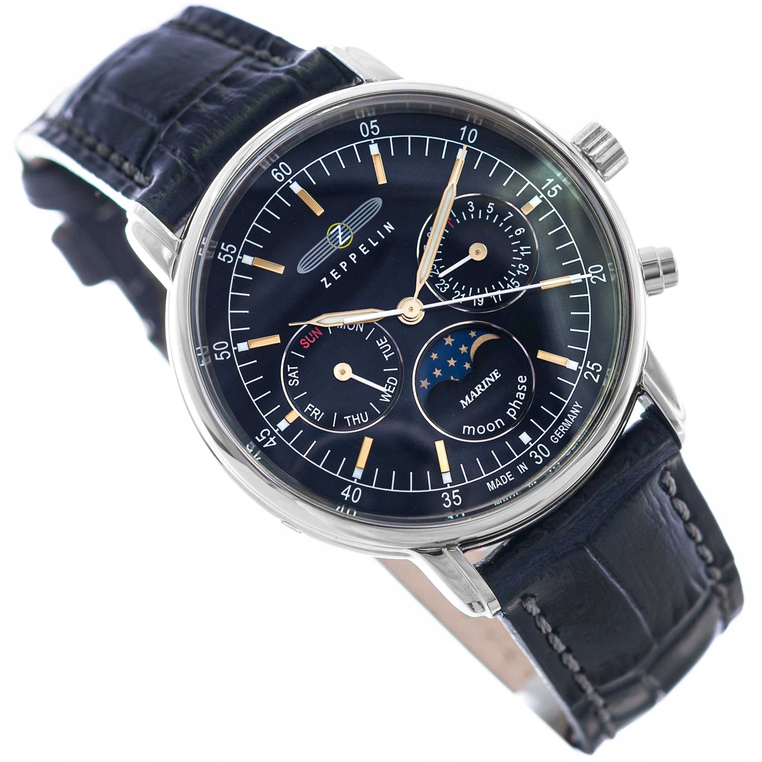 Dámské Hodinky Zeppelin 8635-3 LZ14 Marine Tmavě Modré Na Řemínku Datumovka