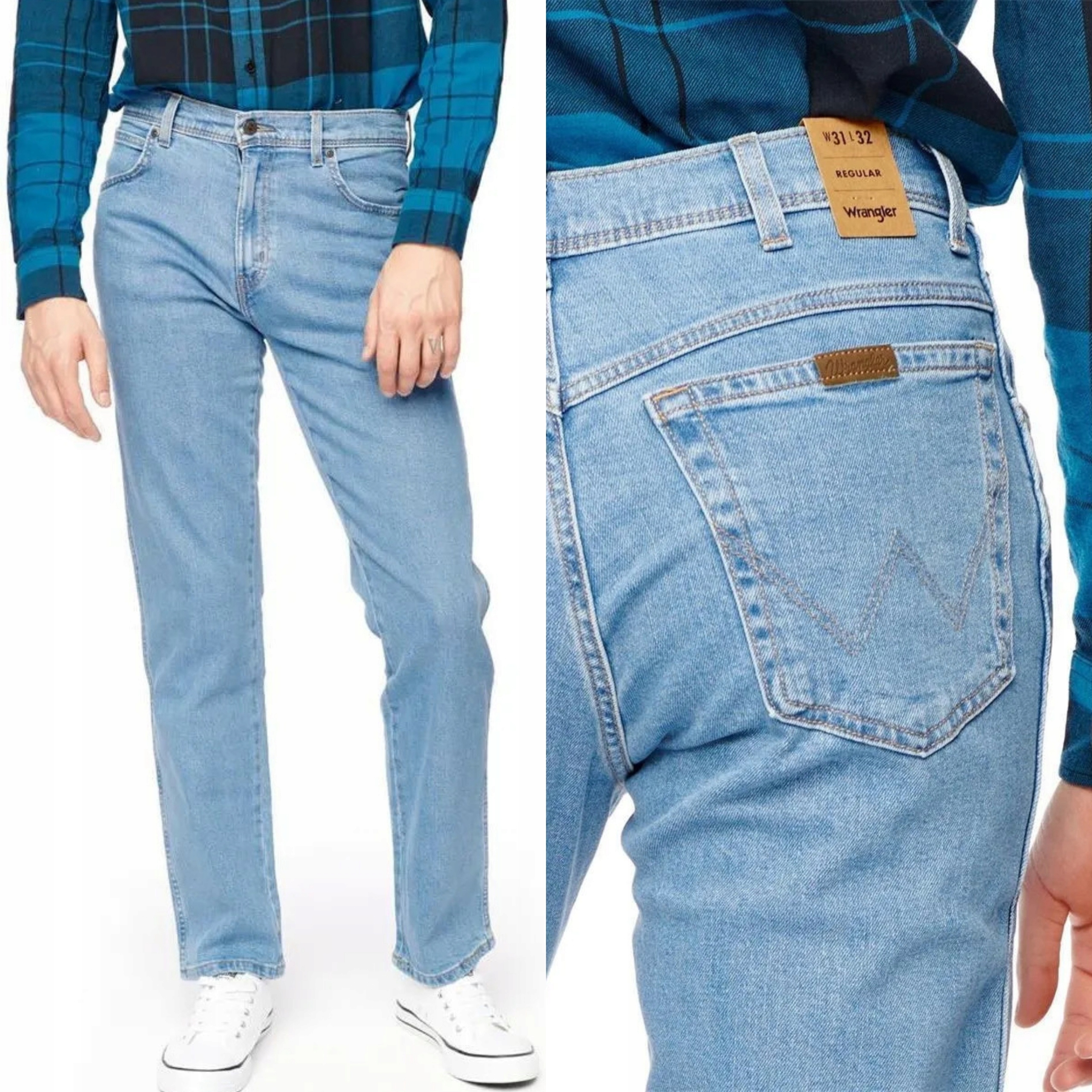 Wrangler spodnie Straight blue jeans Regular Fit W40 L32