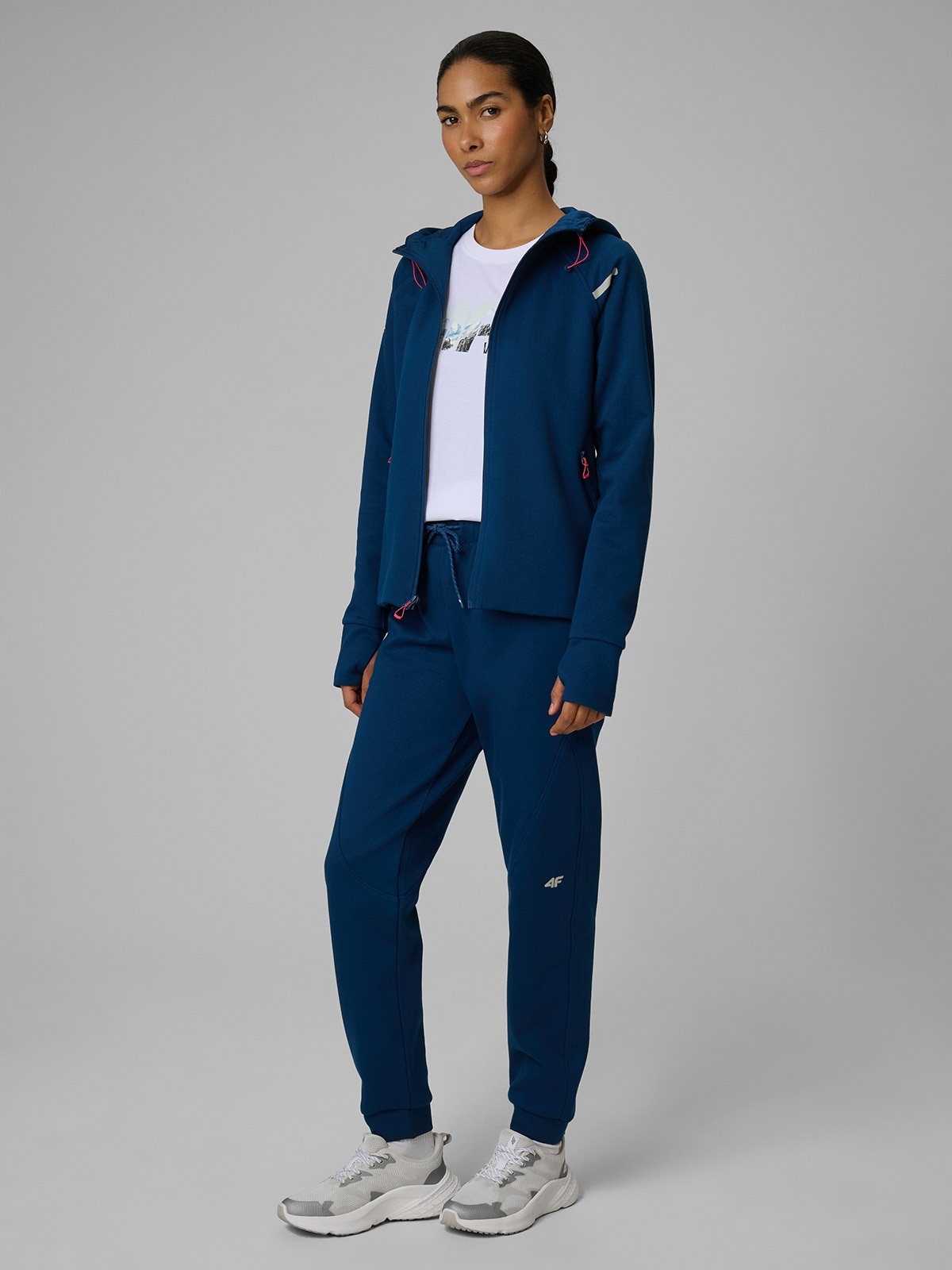 4F Dámské Joggery Tyrkysové Pravidelné Reflexní Xs