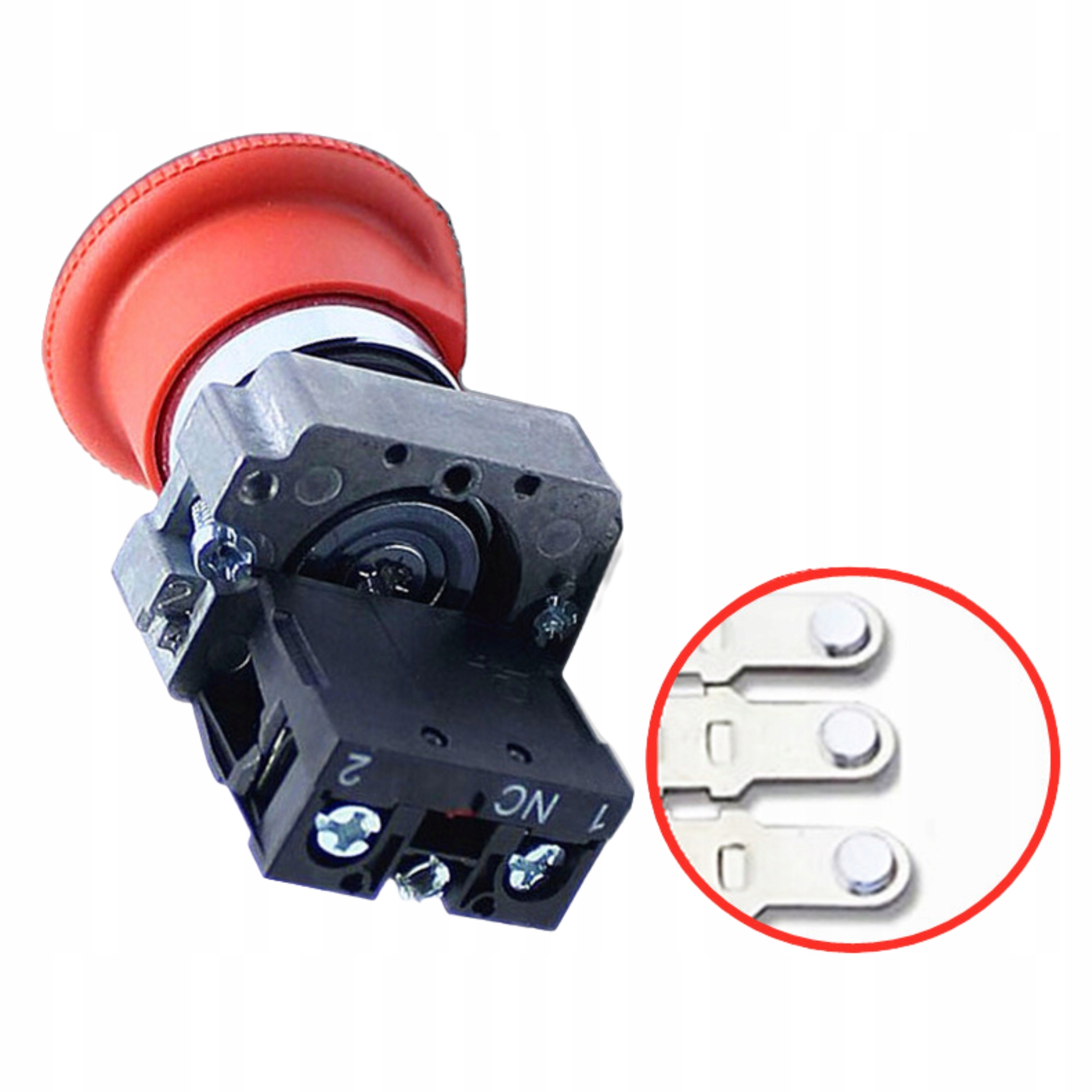 PRZYCISK BEZPIECZEŃSTWA AWARYJNY GRZYBEK METALOWY XB2 BS542 CZERWONY TRWAŁY Marka Adelid