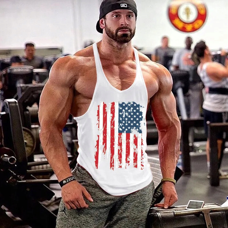 Tank Top USA na siłownię XL