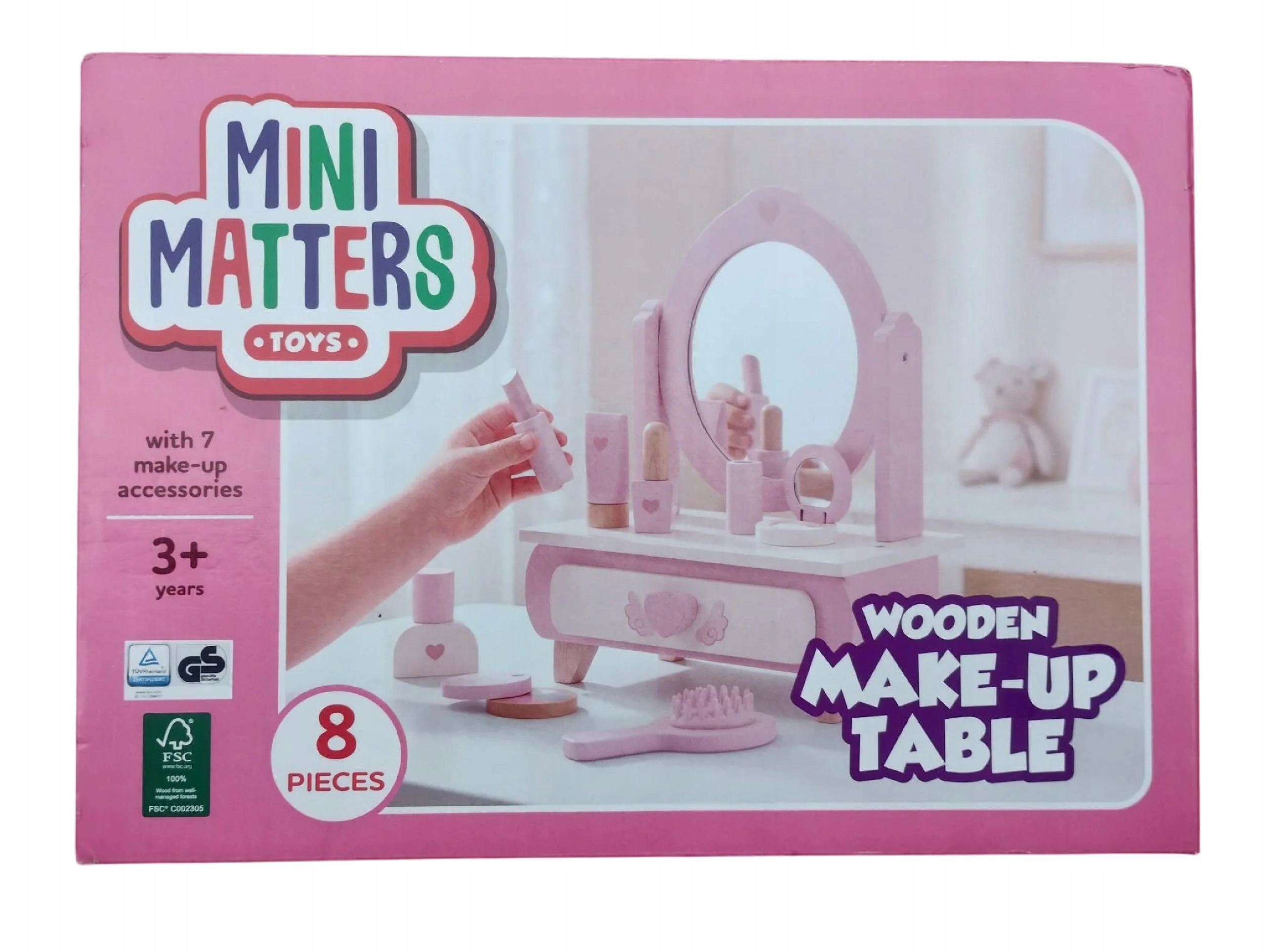 Toaletka dla dzieci Drewniana stojąca akcesoria lusterko Mini Matters