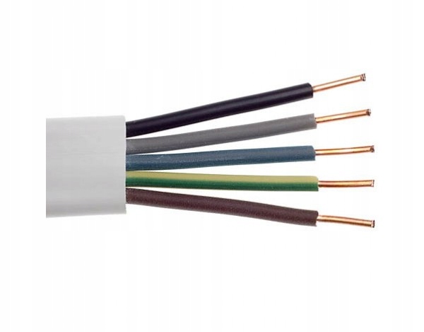 

Przewód YDYp drut płaski 5x2,5 żo 500V 1mb