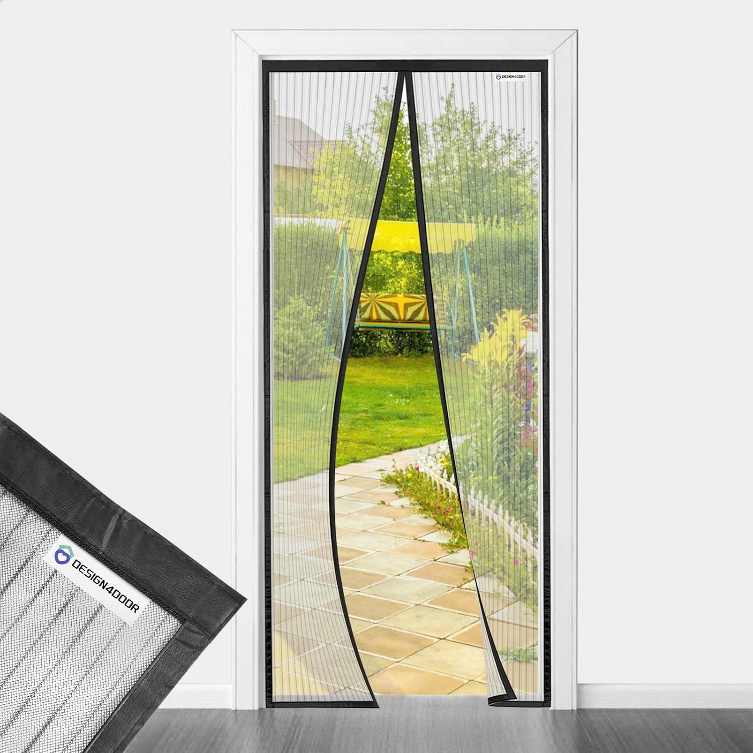 Moskytiéra design4door 100x205 černá magnety na balkonové dveře bez vrtání