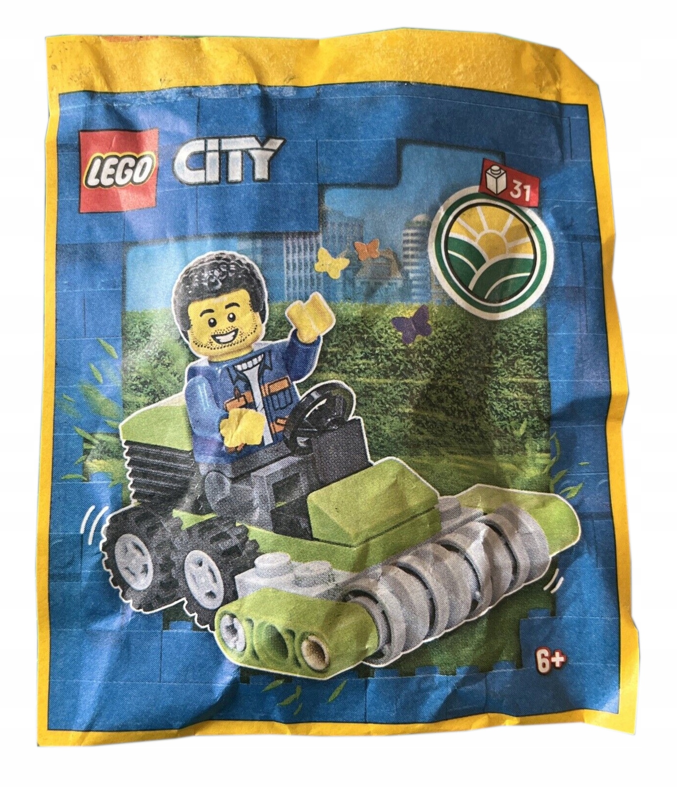 Lego City Minifigure Polybag- Worker with Lawn Mower #952303