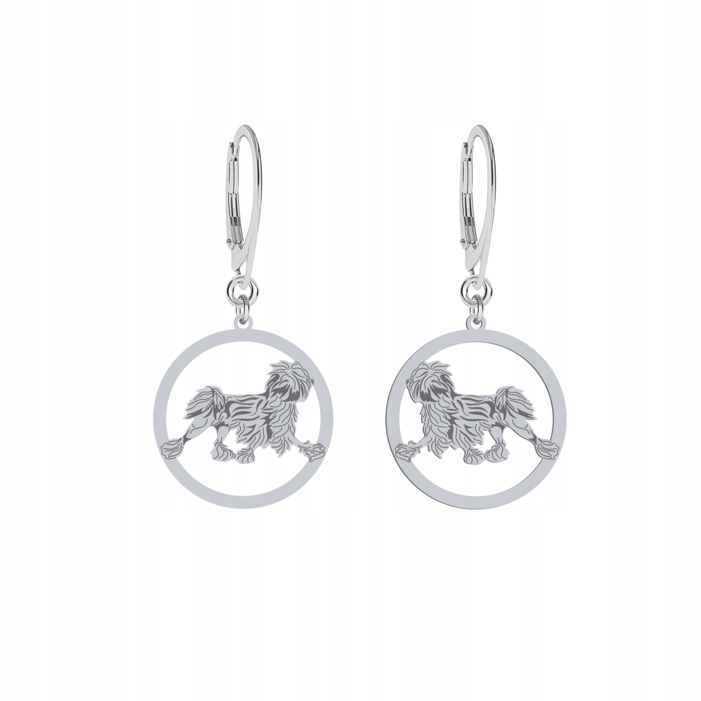 Stříbrné Náušnice se psem Lowchen 925 Dárek Šperky Žena Gravírování Bonus