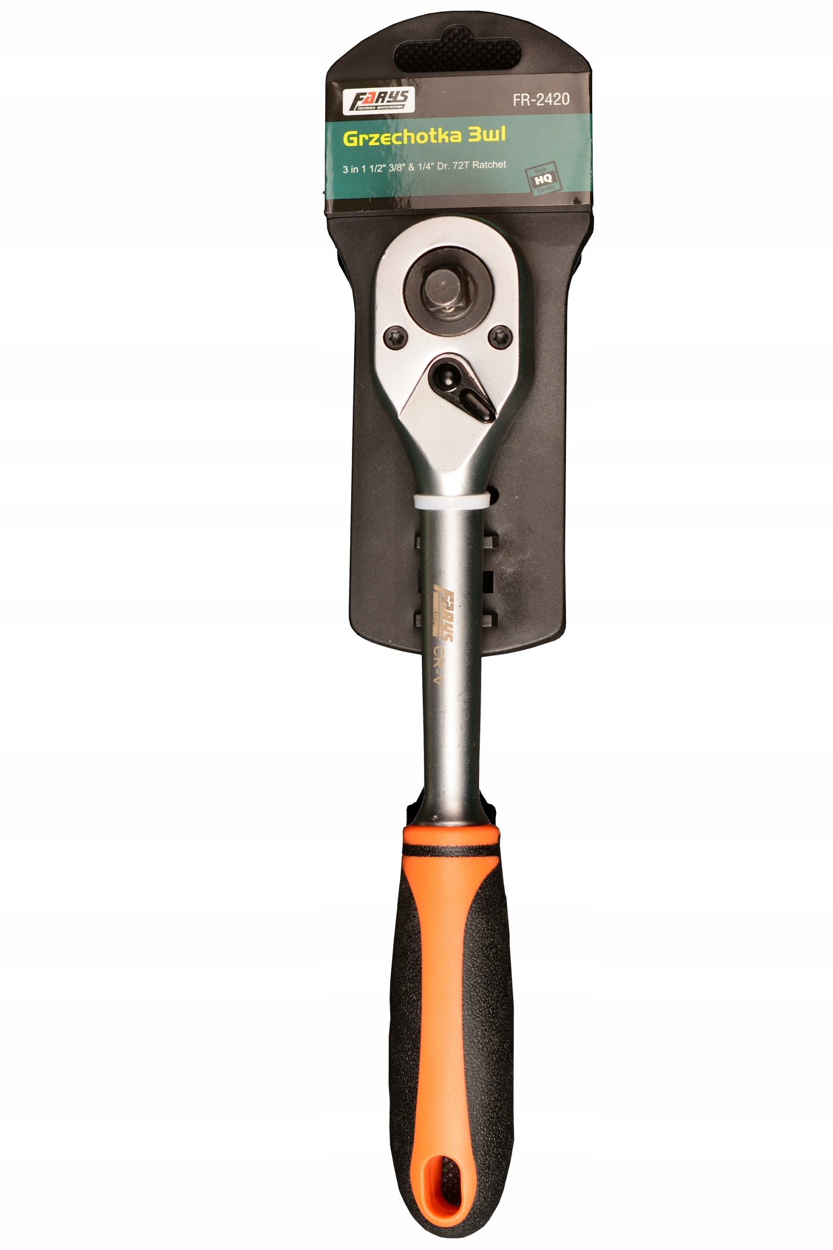 Farys Ratschenschlüssel-Set – 1/4“, 3/8“ & 1/2“ Mit 72 Zähnen, Rechts/links Schaltbar, Ergonomischer Griff
