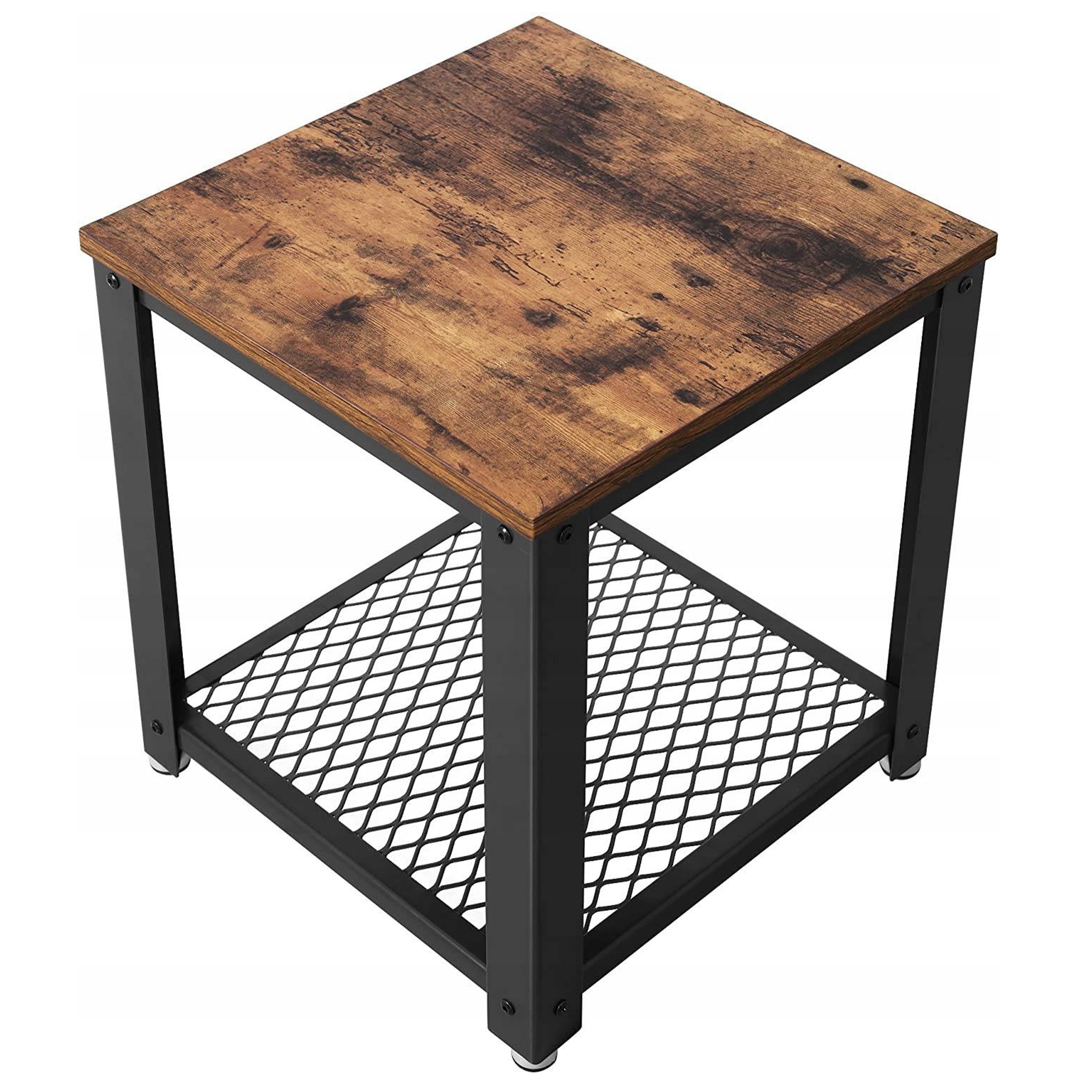 Industriální konferenční stolek s poličkou loft, černý, noční pomocný stolek