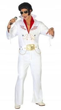 Kostým Elvis bílá kombinéza Král Popu hudebník zpěvák M