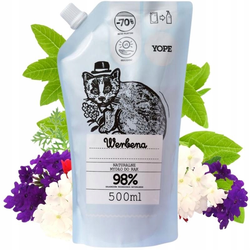 YOPE MYDŁO DO RĄK WERBENA REFILL NATURALNE 500ml