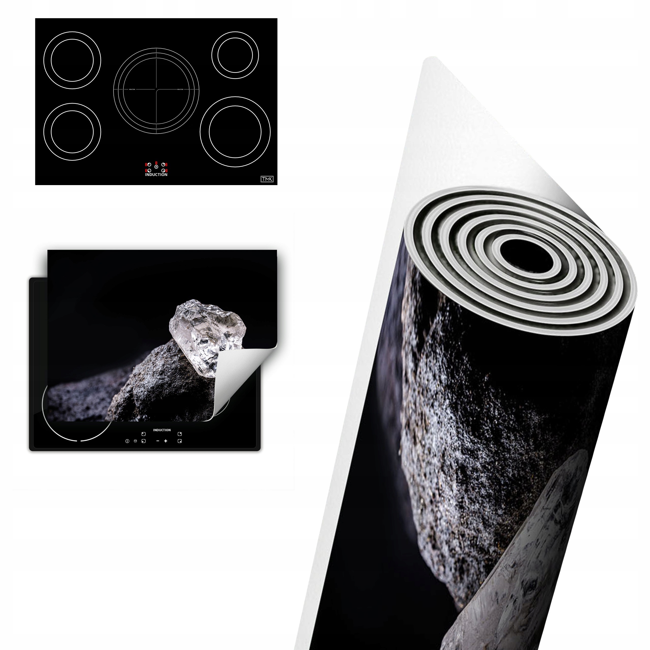 Vinylová Ochrana Na Indukci Deska 80x52 černá křišťál