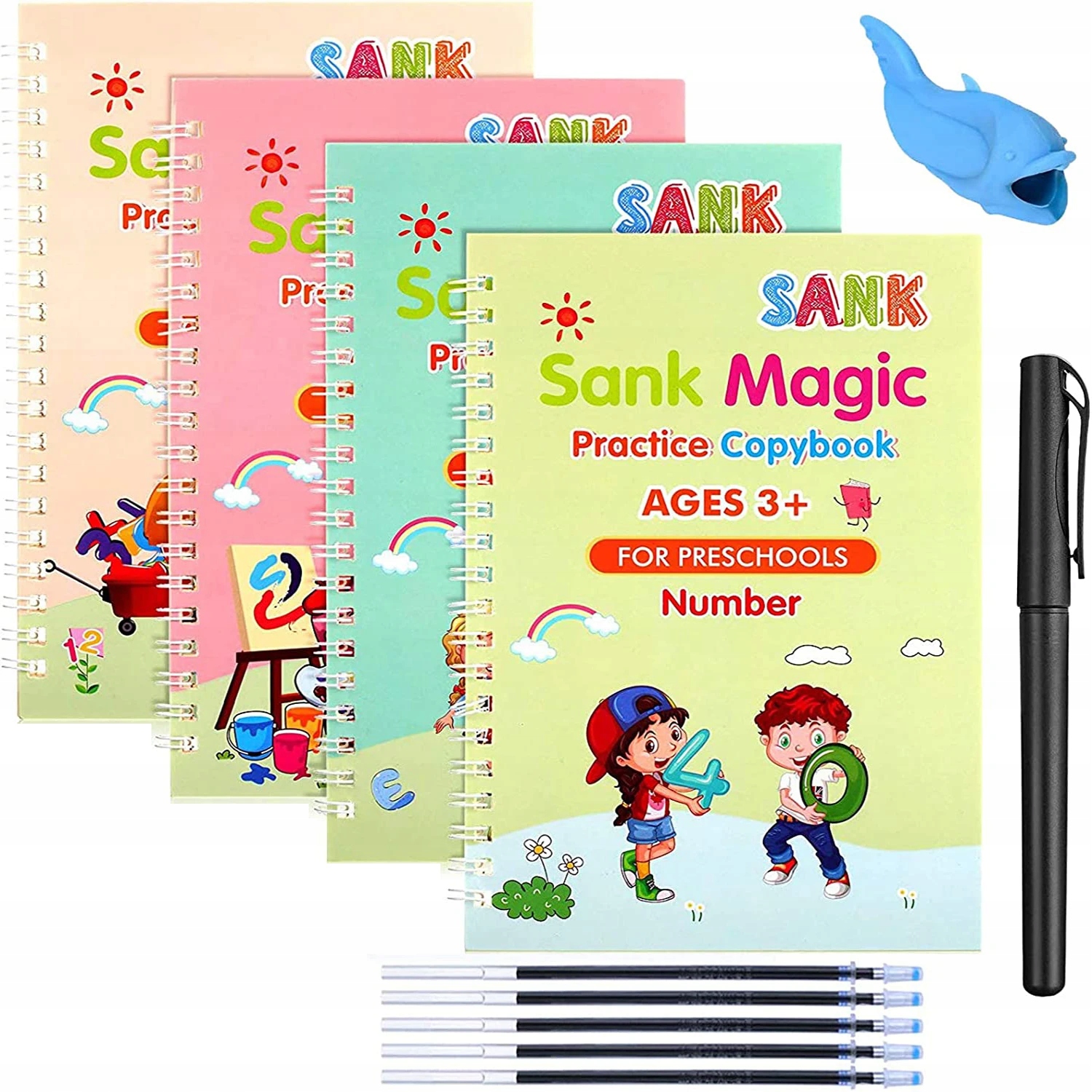 3 Books/Set English Reusable Copybook For Kids Calligraphy