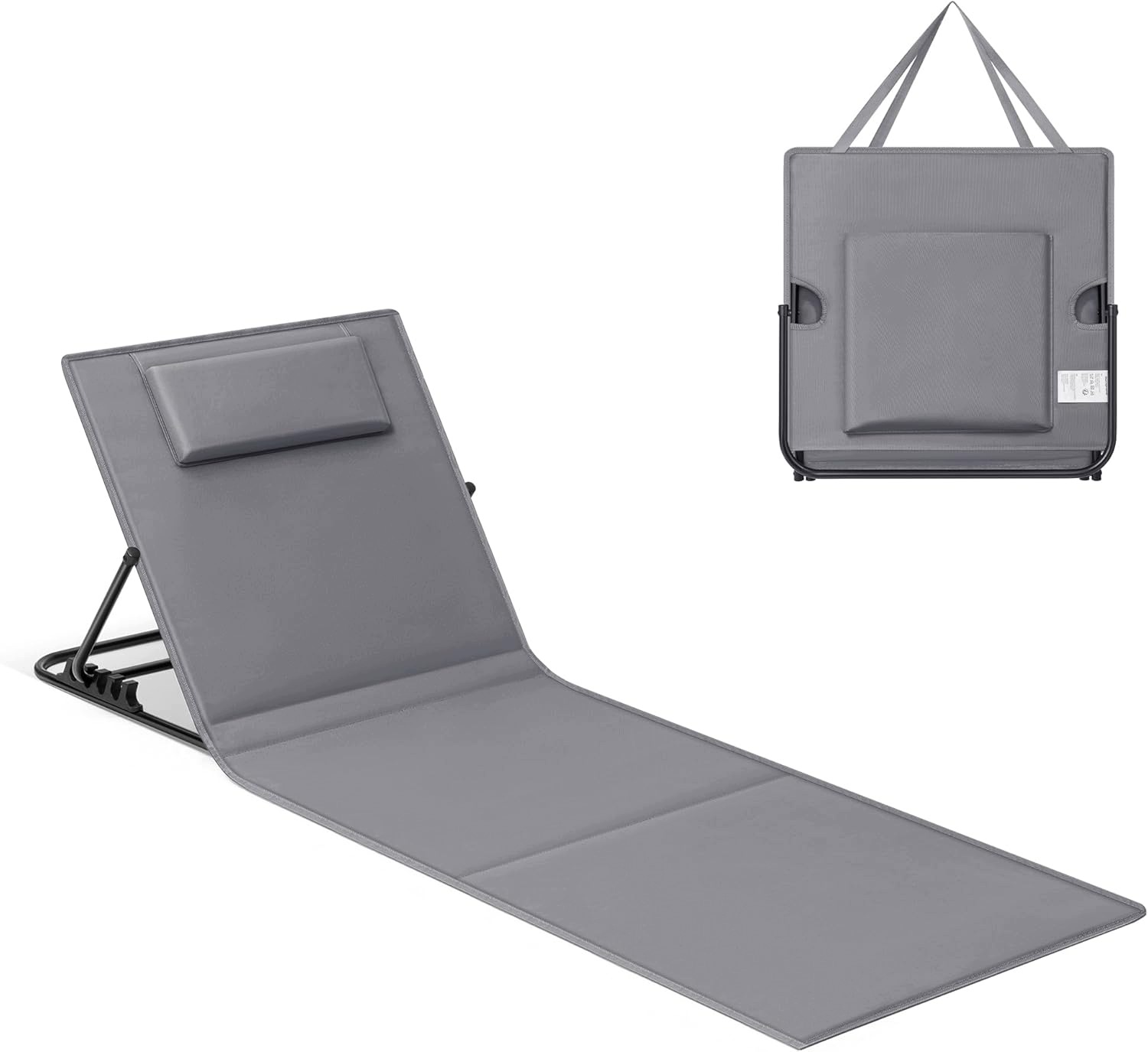 Leżak ogrodowy leżak plażowy krzesło plażowe szary Songmics 158 x 55 cm