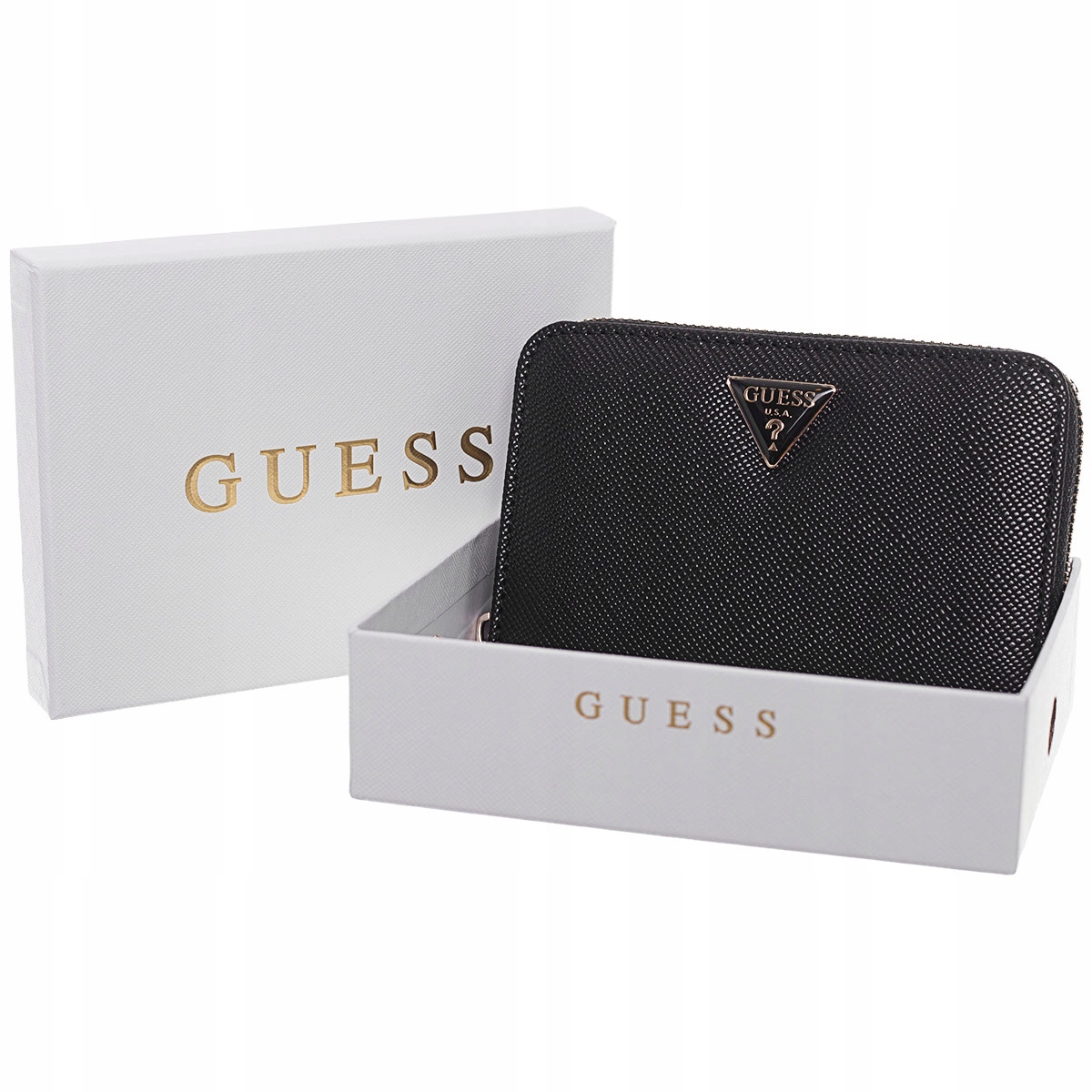 Guess Rosalba Slg Medium Zip, Černá