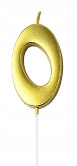 

Świeczka urodzinowa cyfra "0" Złota