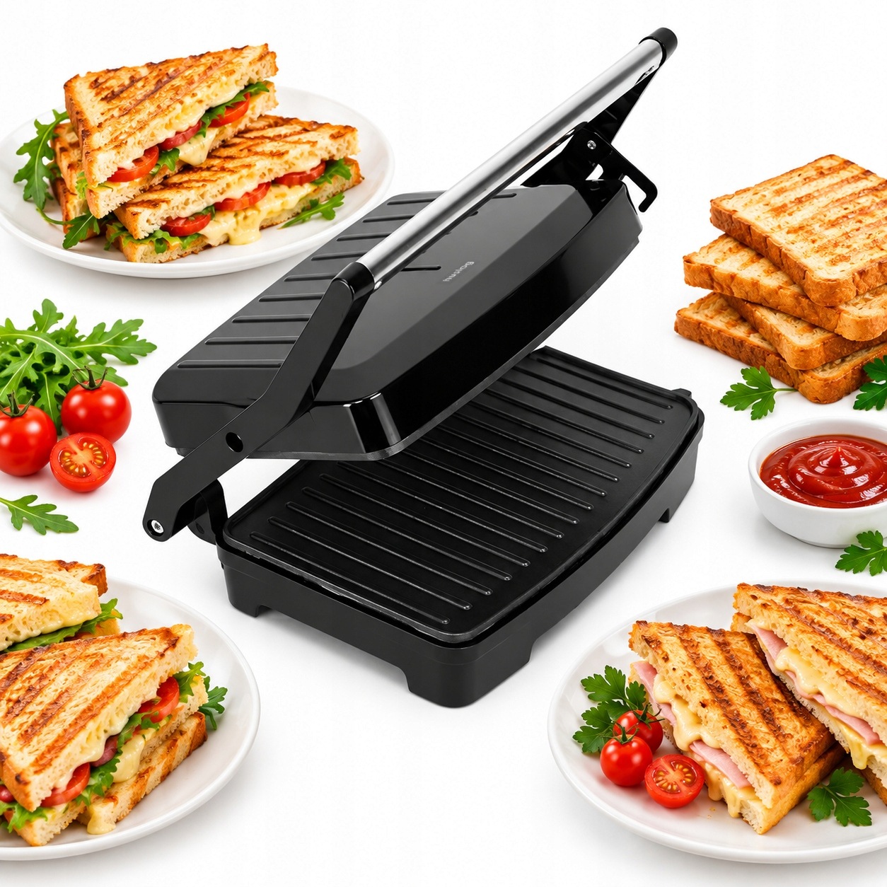 Sendvičovač Panini Huslog HUS1029 SnackBite 1000 W černý