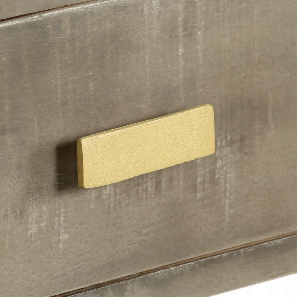 Stolik konsola, lite drewno mango, szaro-mosiężny, Kod producenta 8718475619512