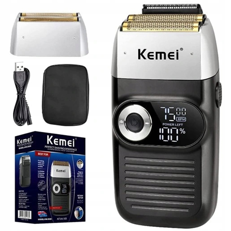 Mała golarka elektryczna Kemei KM-2026 dla mężczyzn na mokro i na sucho