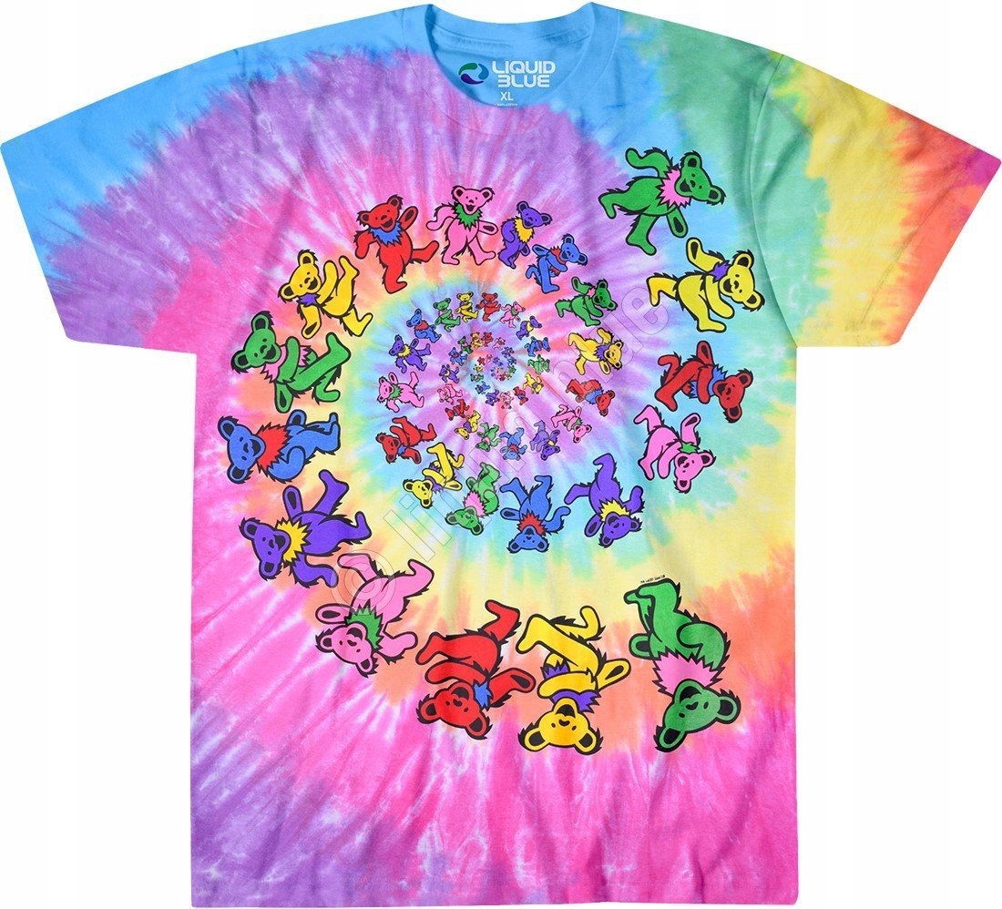 Gratefull Dead Spiral Bears Liquid Blue 2XL