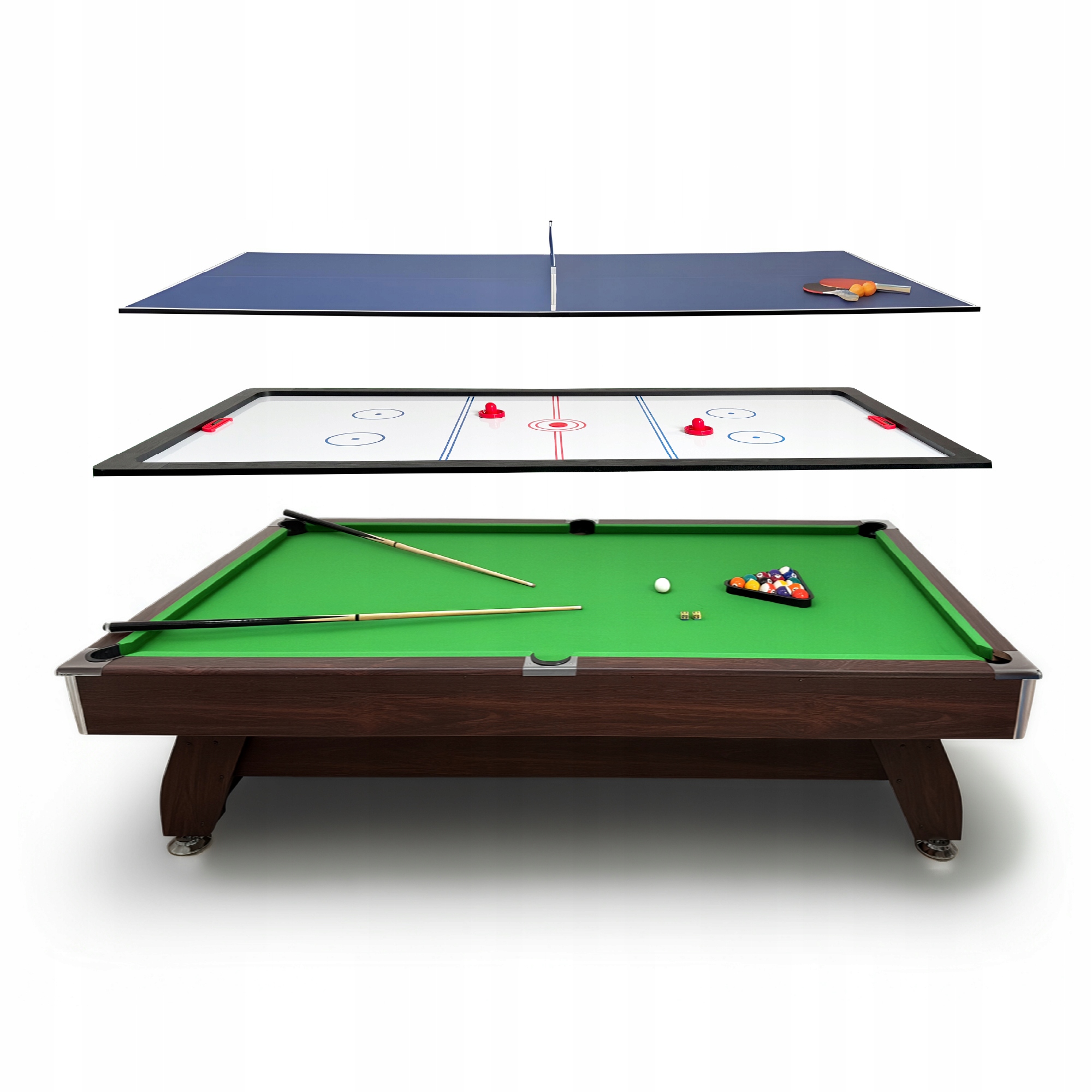Stół bilardowy solidny 7ft z wyposażeniem cymbergaj ping-pong akcesoria