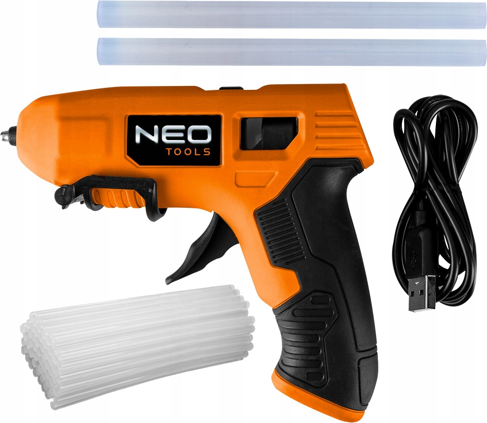 Клейовий пістолет 11 мм 4 в перезаряджається USB NEO + 2 кг