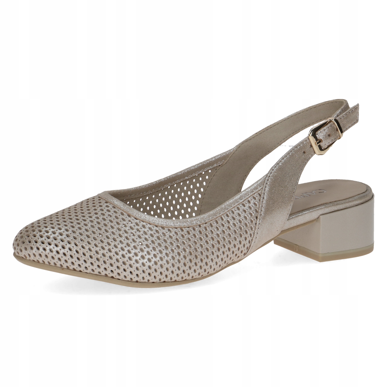 Caprice 9-29602-44-341 béžové metalické lodičky vel. 36 ažur Kochland