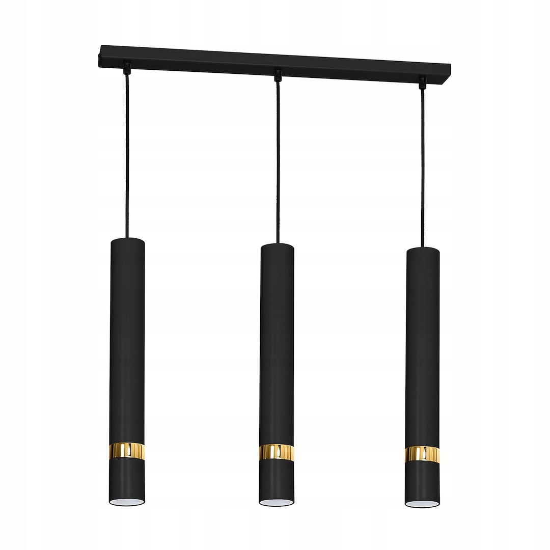 Závesná lampa Milagro Joker čierno-zlatá 3xGU10 42.5 cm