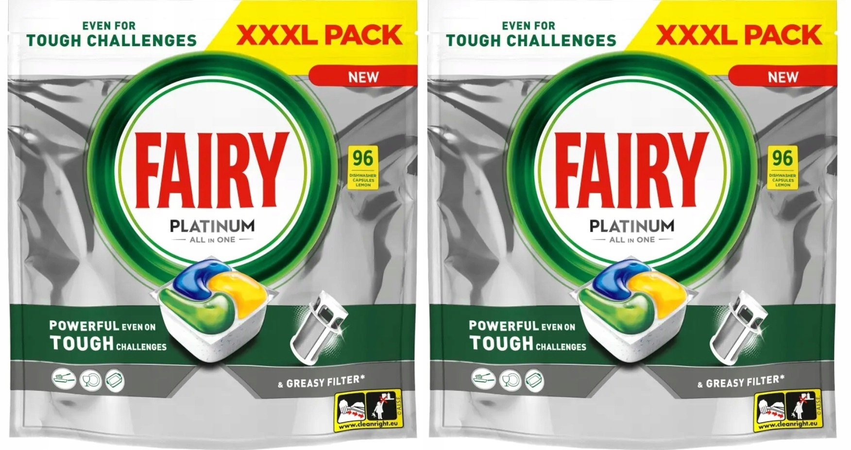 Fairy Platinum All in One Lemon Kapsułki do zmywarki cytrynowe 192 szt.