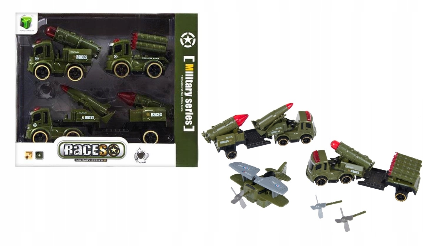 ZESTAW AUTO SAMOCHÓD WOJSKO MEGA CREATIVE 440449