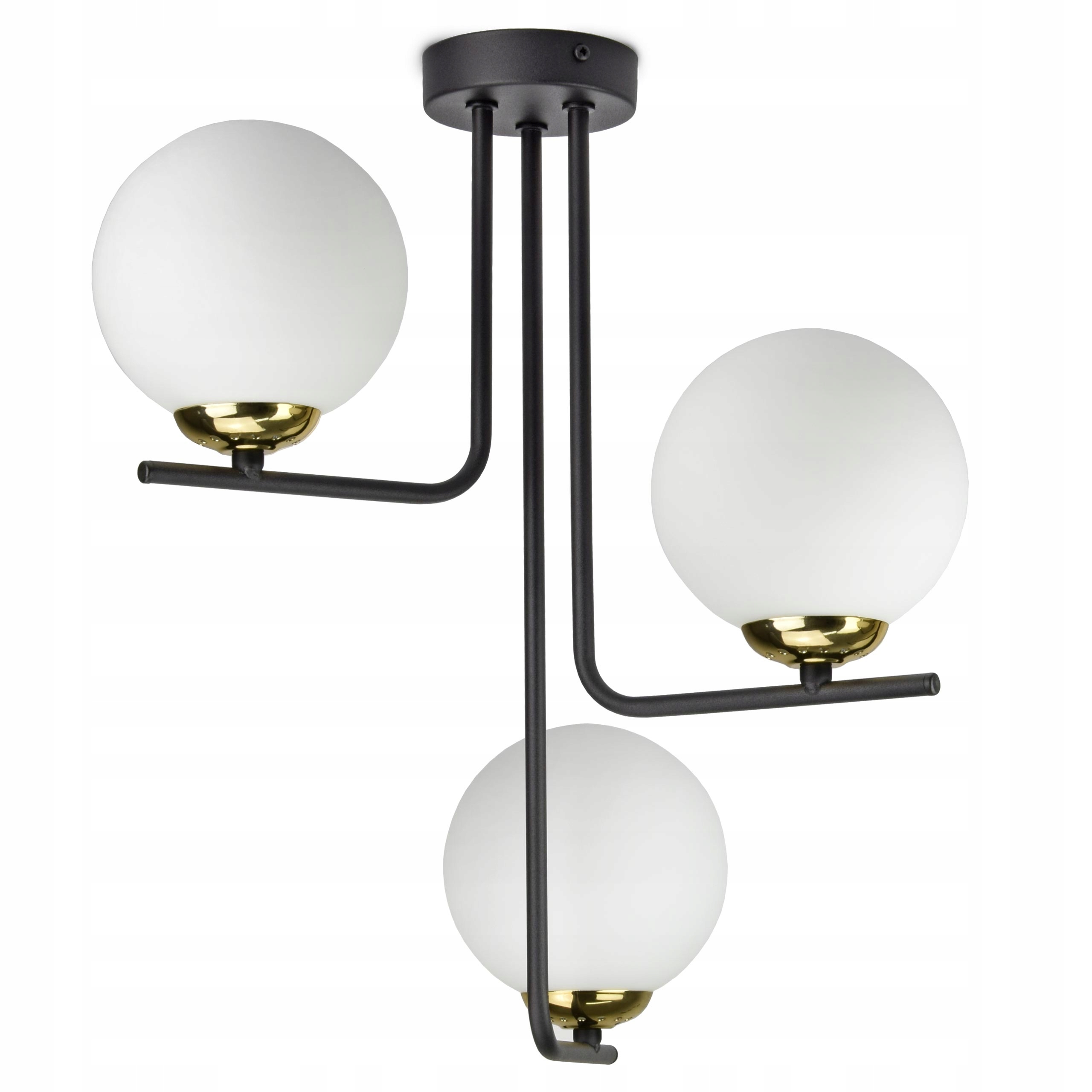 

Lampa Wisząca Sufitowa Żyrandol Czarna Złota Kule