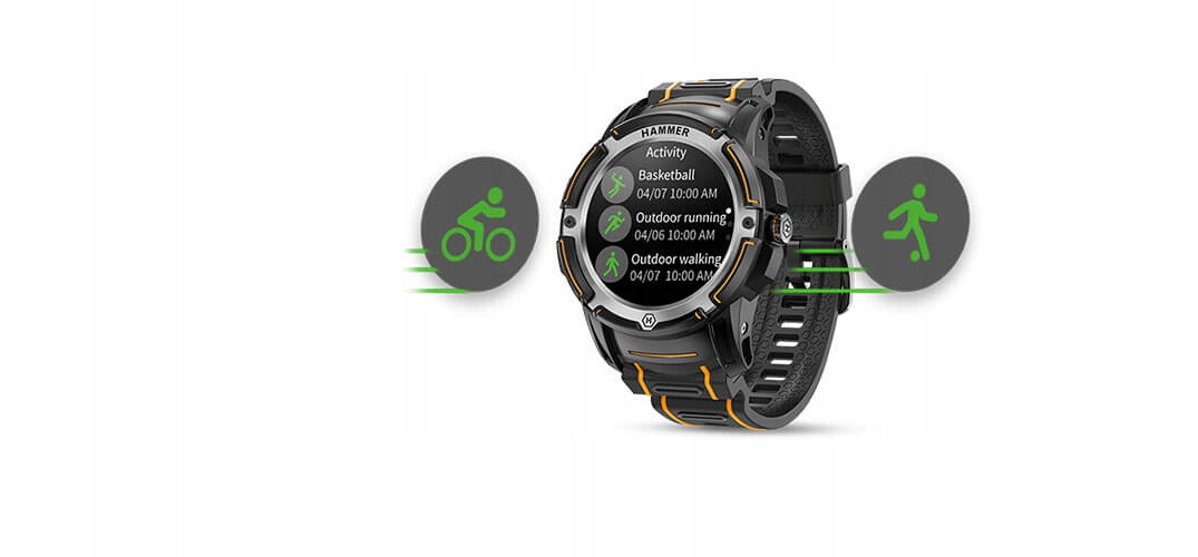 HAMMER Watch Plus AMOLED, GPS, Smartwatch Sportowy Rodzaj smartwatch