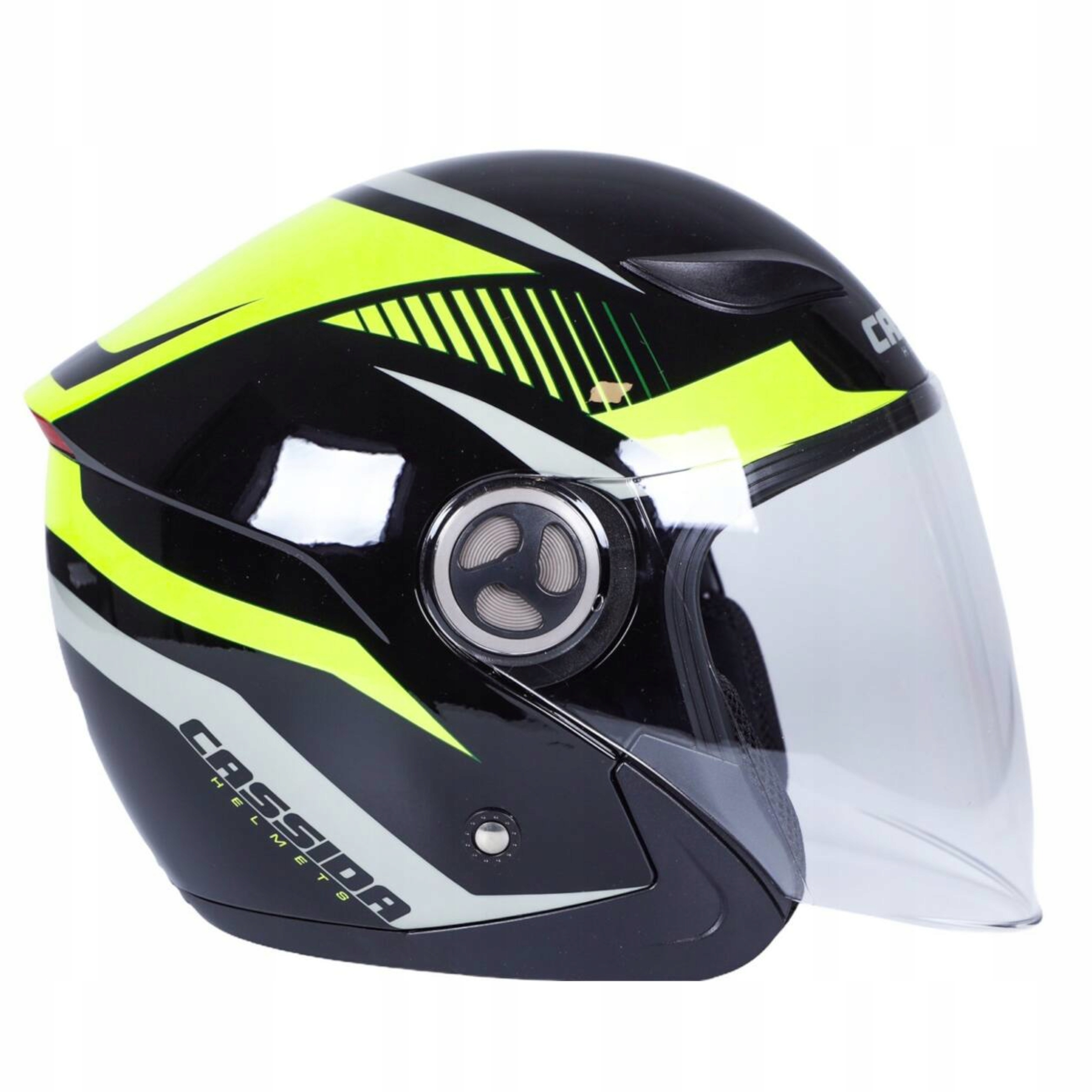 KASK MOTOCYKLOWY FLU CLASSIC LED ODBLASK CASSIDA M Typ Otwarte / Jet