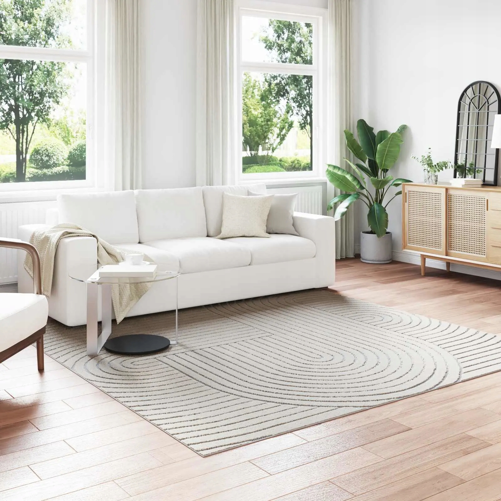 vidaXL Kusové koberce Čtvercový Palmeras Krémová 240 x 240 cm