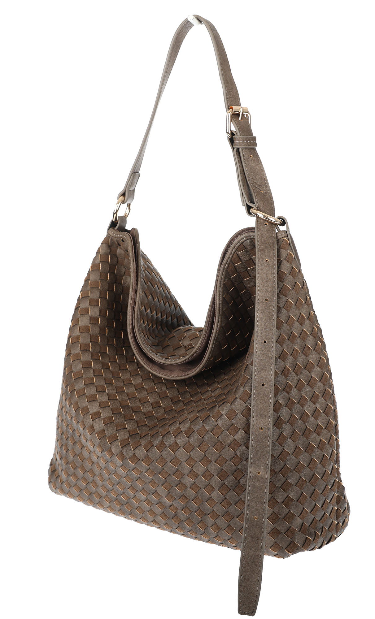 Dámská kabelka Tommasini shopper taška A4 pletená přes rameno 3899 Hnědá