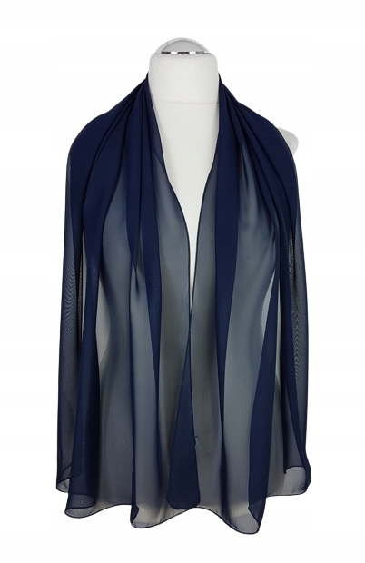 73 Elegancki zwiewny SZAL GRANATOWY