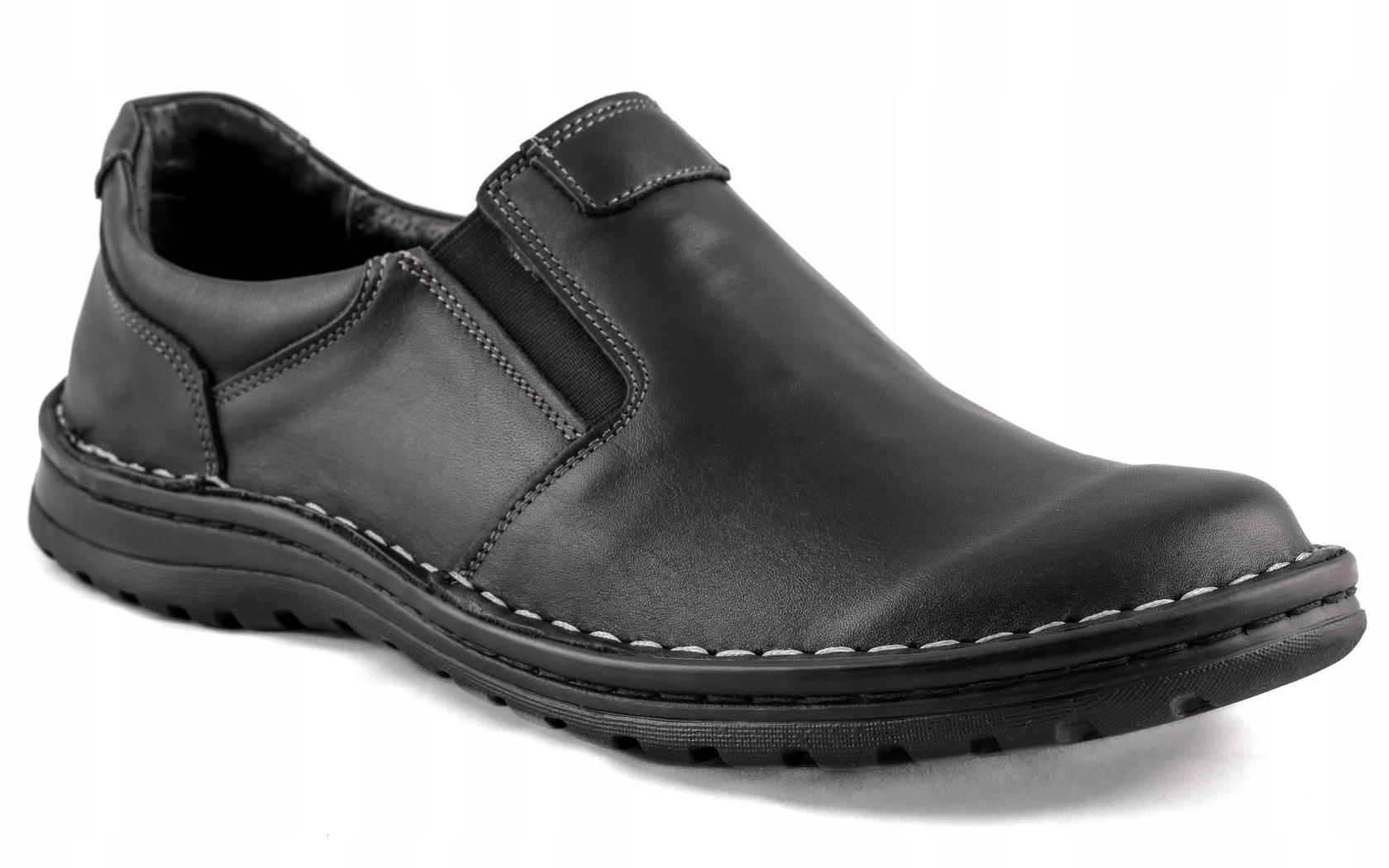 

Buty męskie Wysokie Szerokie mokasyny skórzane 44