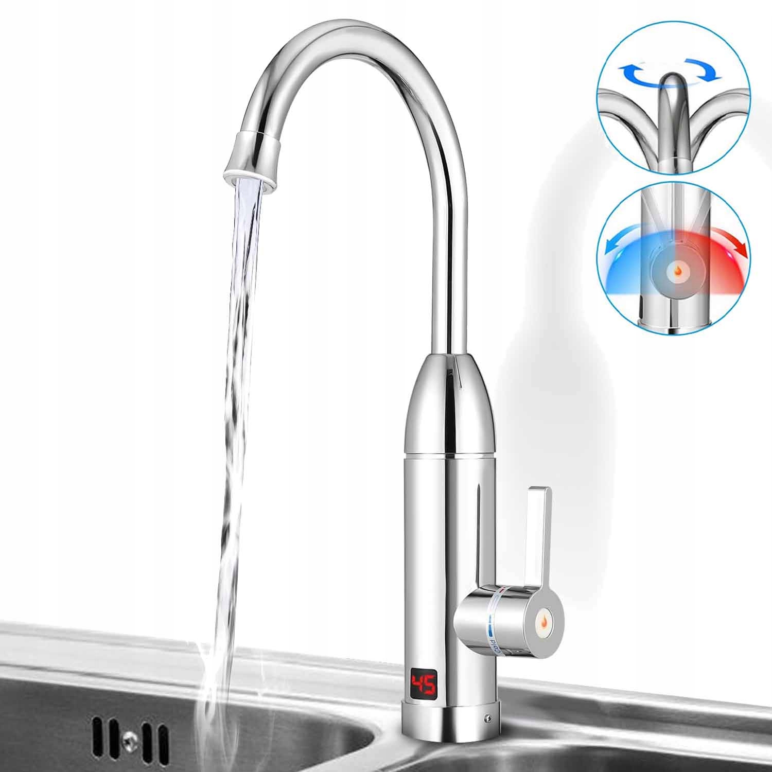 Průtokový Sprchový Ohřívač Vody Elektrický Otočný Kohoutek 3000 W