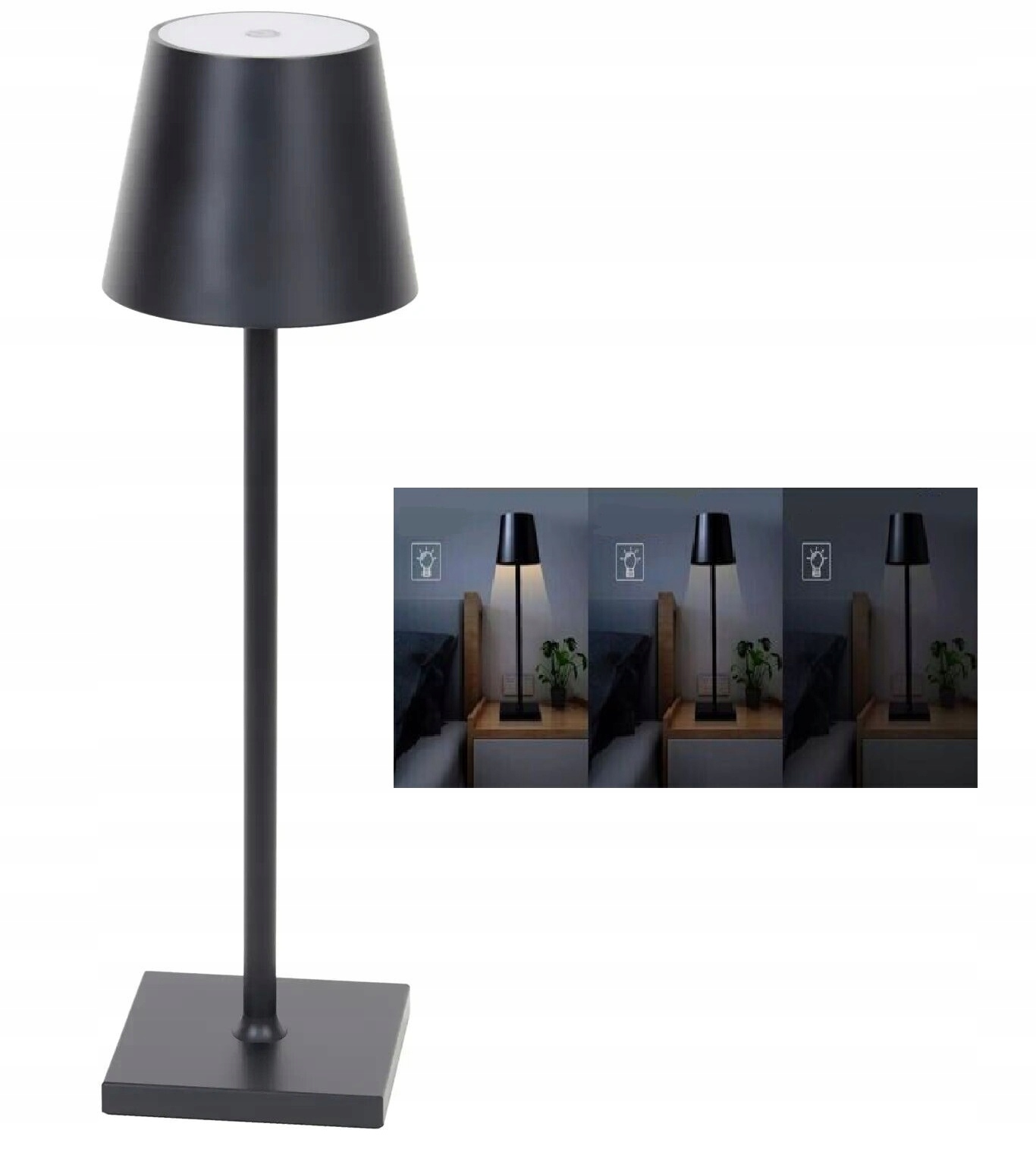 nowoczesna Lampa Stołowa Led bezprzewodowa sterowanie dotykowe