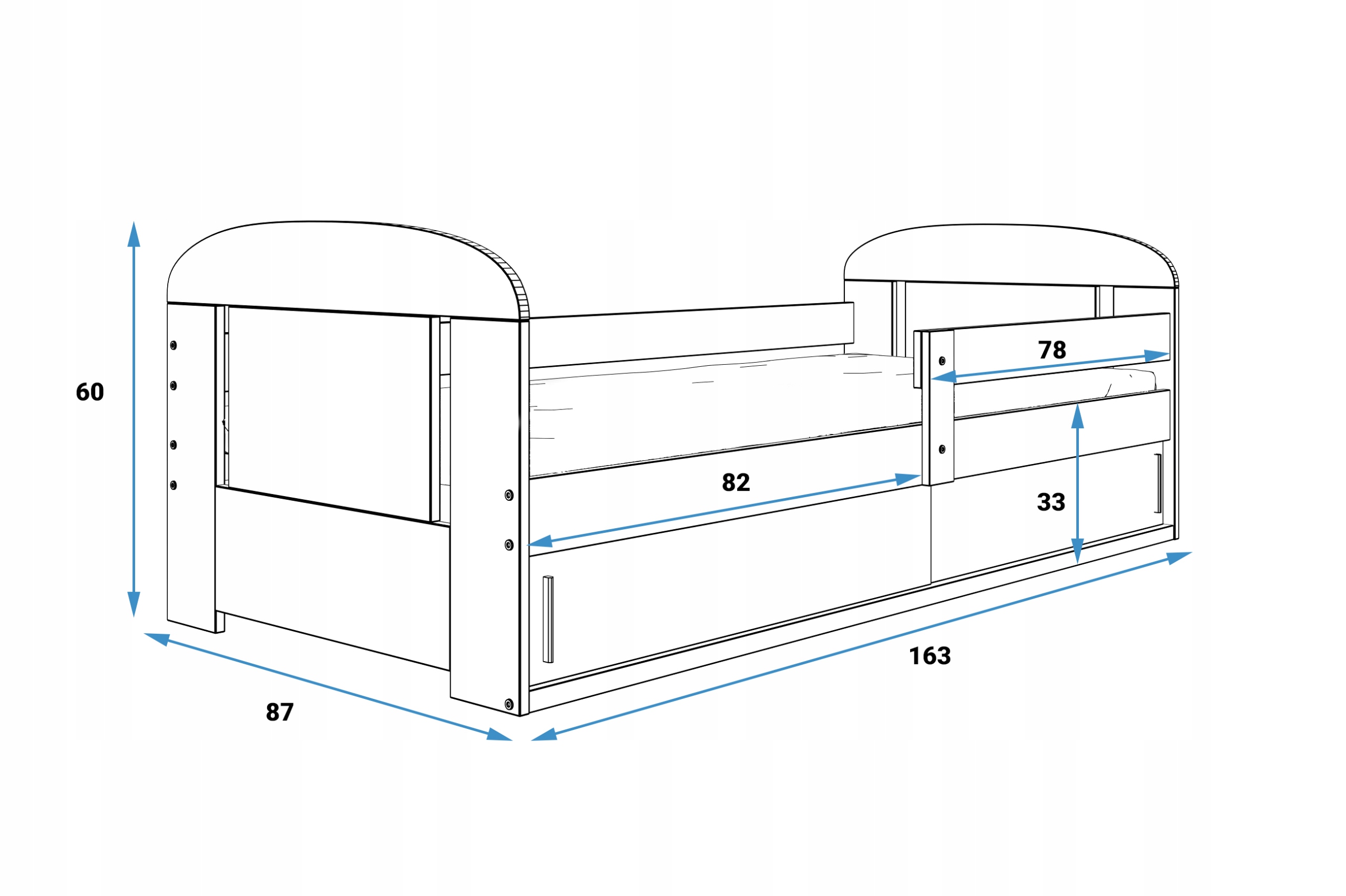 Детская кровать 160x80 от Interbeds + матрас размер другой