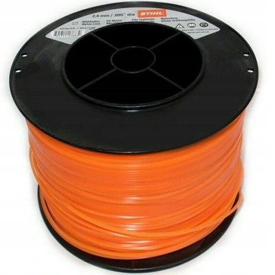 Žací struna čtvercová oranžová 2,4 mm 253 m