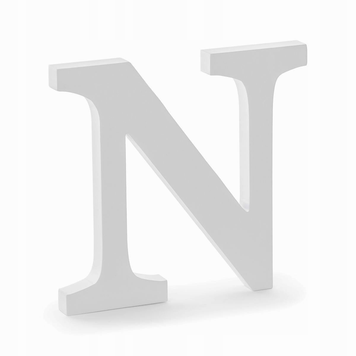 

Drewniana litera N biała 20cm inicjały na wesele