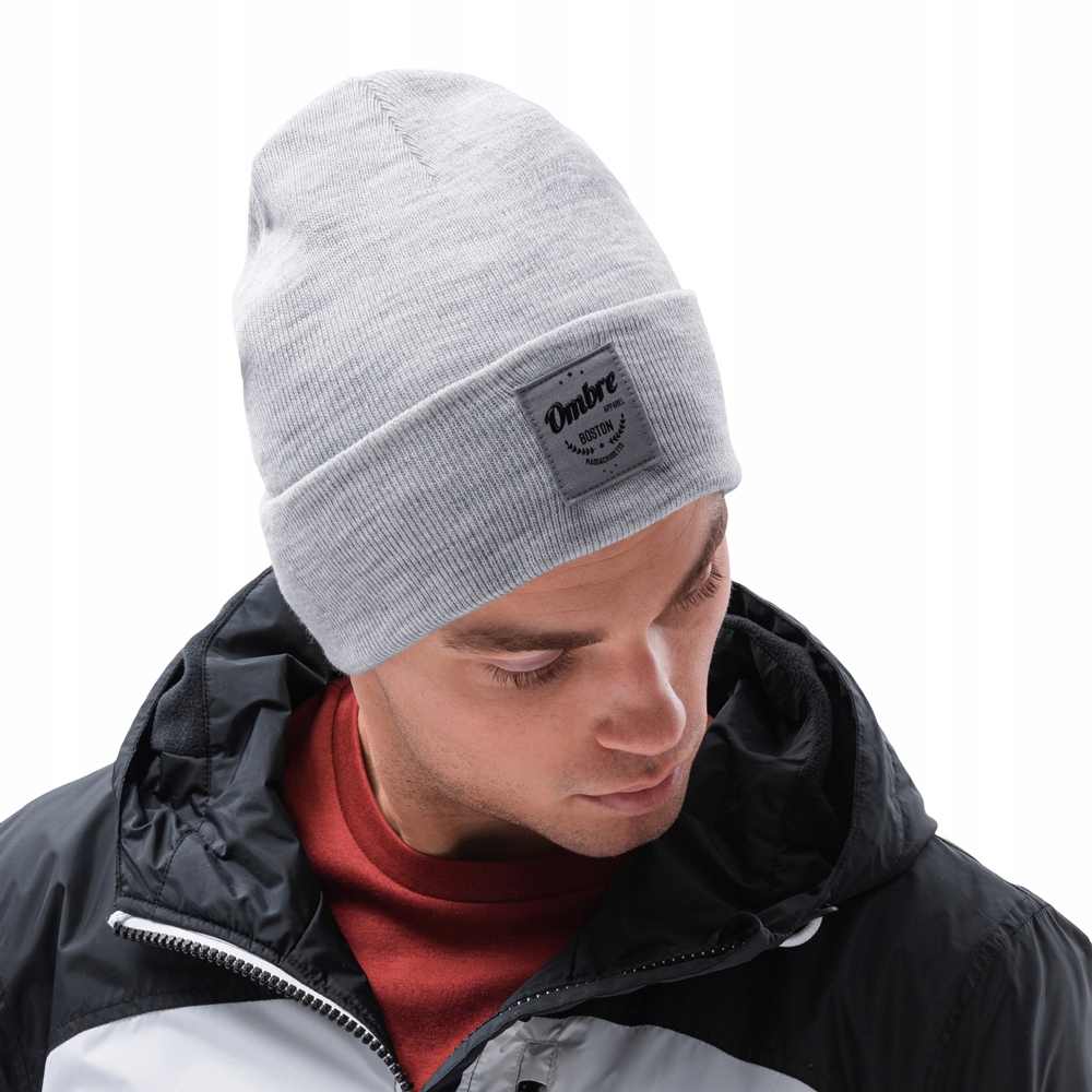 

Czapka męska zimowa beanie one size H103 szary m.